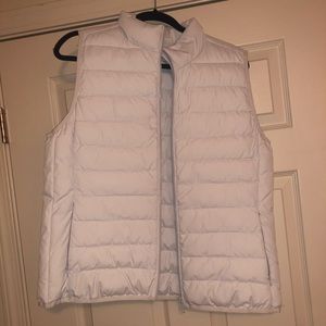 J Crew white puffer vest